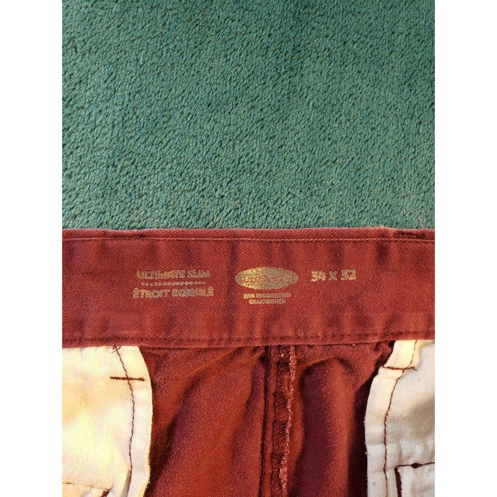 Old Navy Pants Mens Red 34x32 Stretch Career Work Straight Chino Preppy Slim - Picture 3 of 12